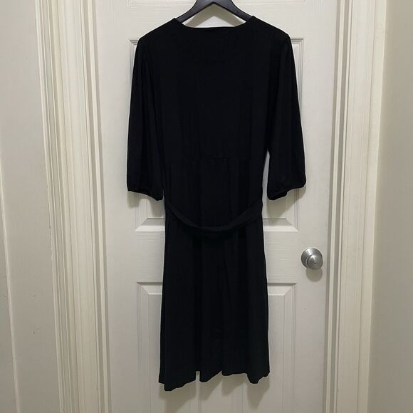 NEW Draper James RSVP Knit Wrap Dress Black Half Sleeve V-Neck Plus Size 2X NWT - Picture 3 of 14